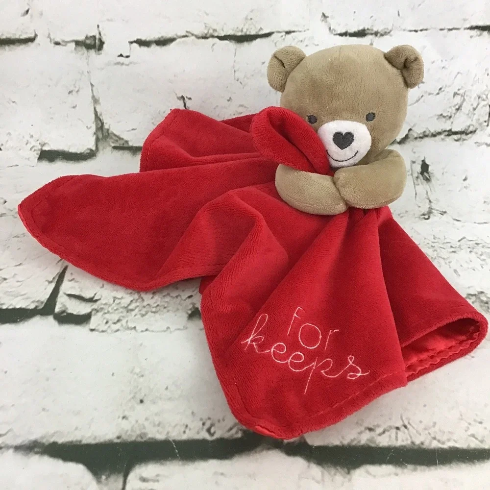 Child of Mine Carters Red For Keeps Teddy Bear Lovey‎ Security Plush Blanky